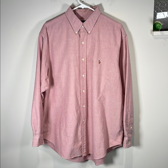 Ralph Lauren Pink Casual Classic Fit Button Down Men Shirt 17.5 - Picture 1 of 9